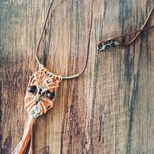Owl Necklace with Leather Cord